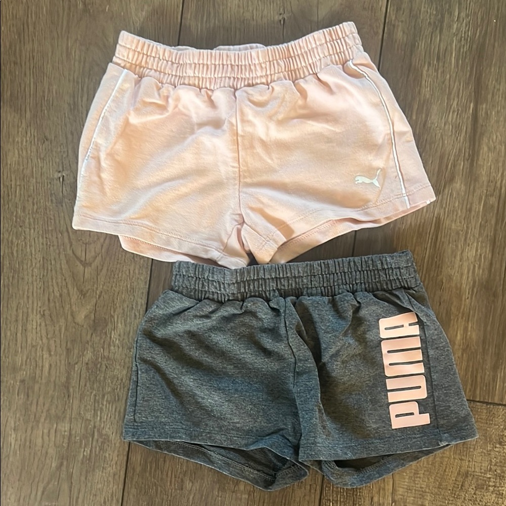 Puma Kids' Pink and Gray Shorts Set